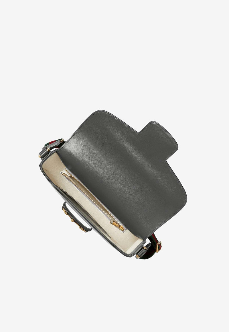 Gucci Horsebit Leather Messenger Bag Gray 70045718YSG1142_80303