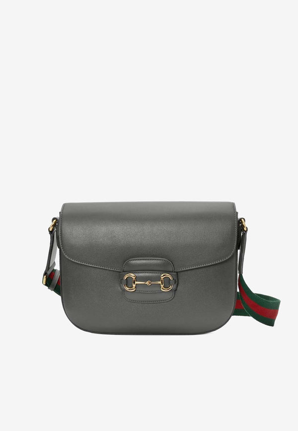Gucci Horsebit Leather Messenger Bag Gray 70045718YSG1142_80303
