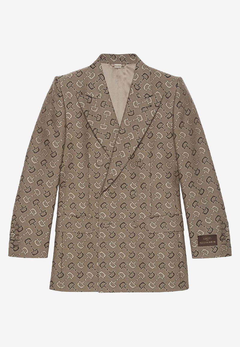 Gucci Monogram Jacquard Blazer Beige 705284ZAKIV9549_80357