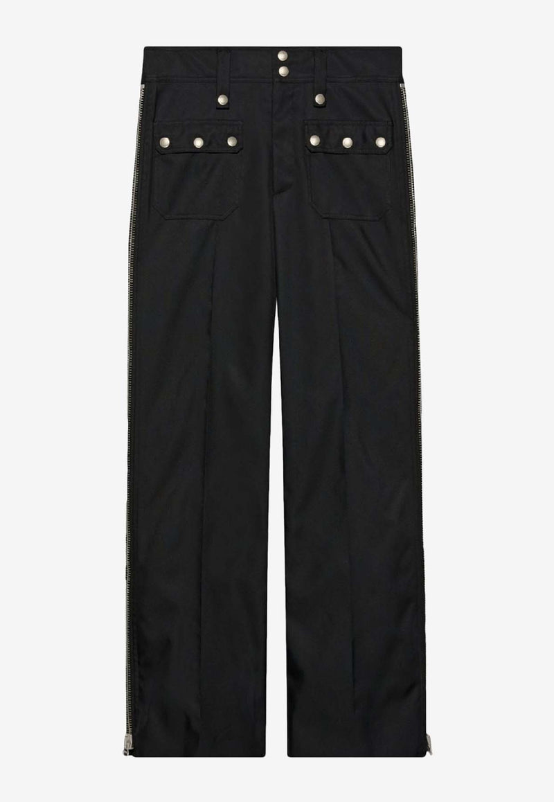 Gucci Stud-Embellished Straight-Leg Pants Black 710432ZAHLW1000_80256