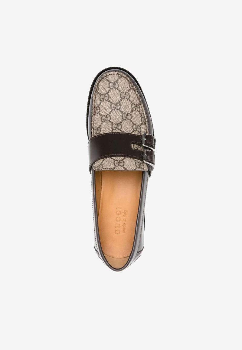 Gucci Monogram Leather Loafers Brown 76231217X302143_80190