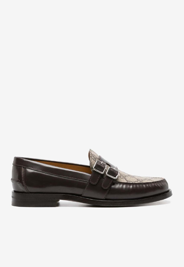 Gucci Monogram Leather Loafers Brown 76231217X302143_80190