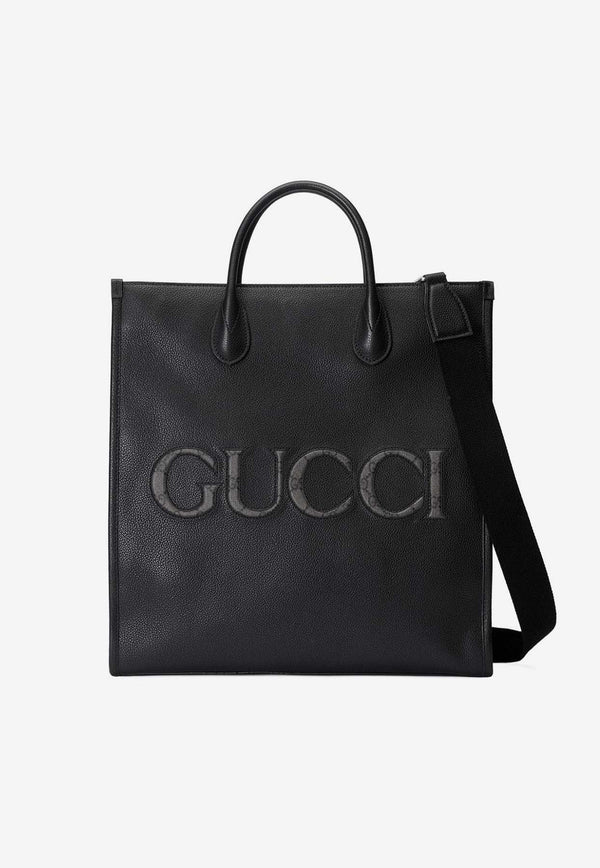 Gucci Embossed Logo Top Handle Bag Black 770975AACXB1049_80184