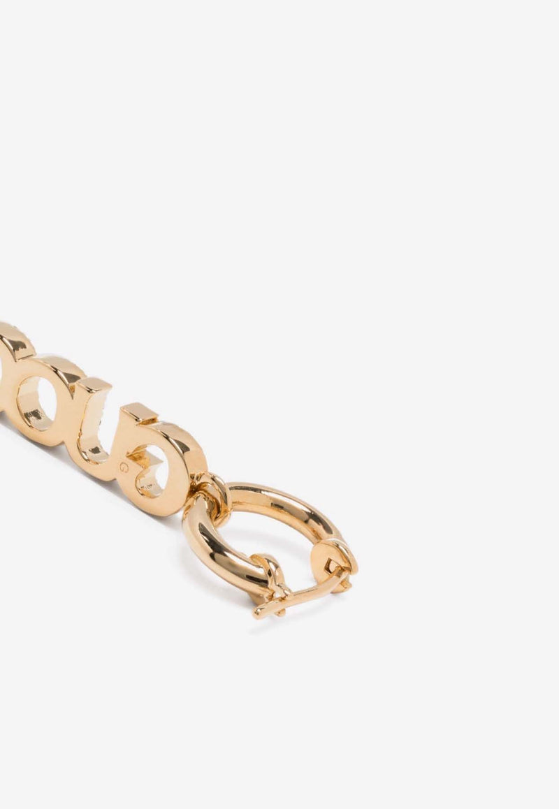 Gucci Crystal Paved Logo Lettering Single Drop Earring Gold 774706J1D508031_80191