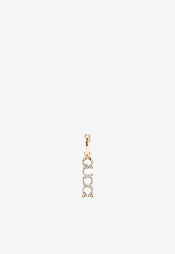 Gucci Crystal Paved Logo Lettering Single Drop Earring Gold 774706J1D508031_80191
