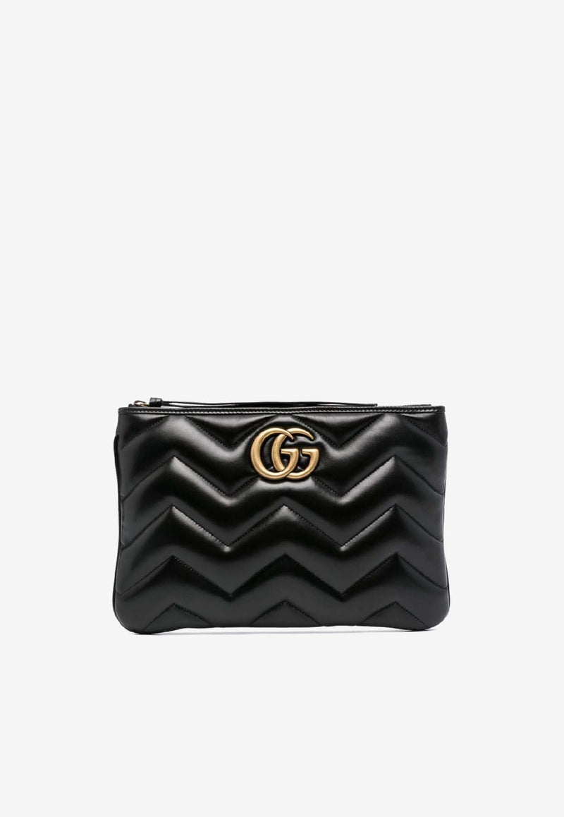 Gucci Double G Quilted Leather Pouch Bag Black 777255AAC741000_79978