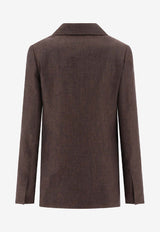 Loewe Single-Breasted Linen Blazer S540Y03XA23110_80166
