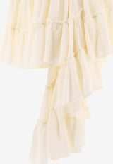 Loewe Asymmetric Midi Ruffled Skirt Cream S540Y08XAJ2120_80163