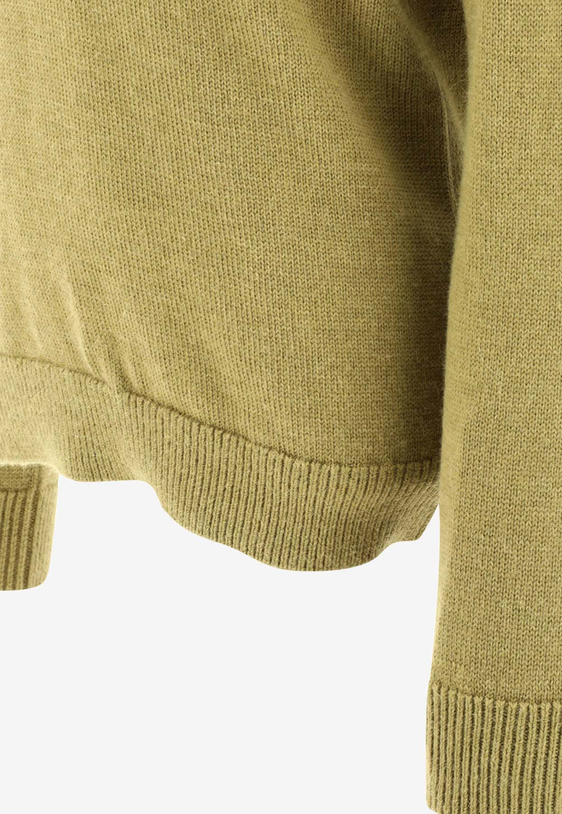 Loewe Layered Sweater in Wool and Alpaca Green S540Y14KEQ4107_80127