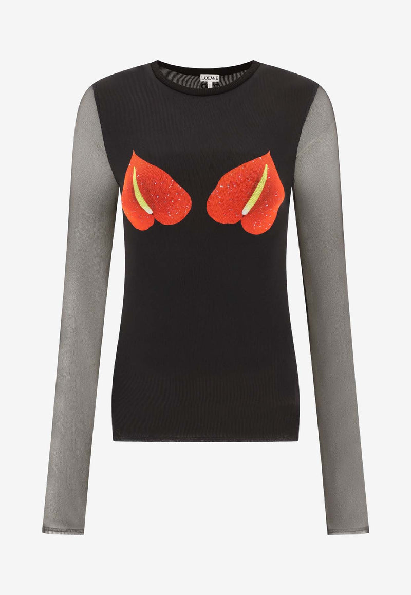 Loewe Logo-Printed Crewneck Top S540Y23X181107_80204