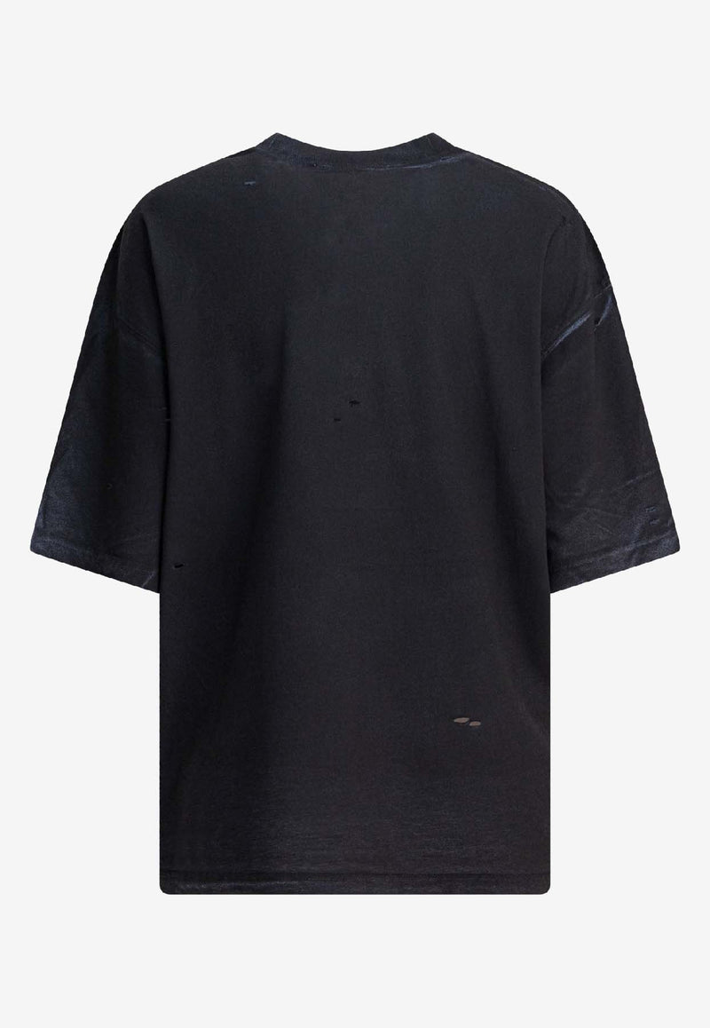 Acne Studios Logo Print Distressed T-shirt Black CL0362900_bb765bfc-a854-472f-9ec5-41ea4d130277