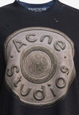 Acne Studios Logo Print Distressed T-shirt Black CL0362900_bb765bfc-a854-472f-9ec5-41ea4d130277