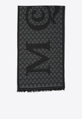 Alexander McQueen Maxi Logo Skull Print Wool Scarf Gray 8353754200Q1461_82271