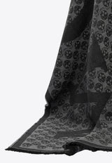 Alexander McQueen Maxi Logo Skull Print Wool Scarf Gray 8353754200Q1461_82271