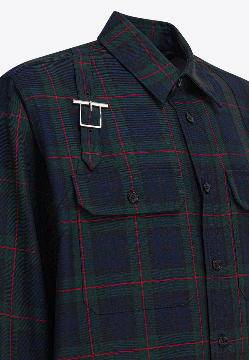 Alexander McQueen Tartan Check Long-Sleeved Shirt Black 838500QRACD1355_d3b56efc-f92d-475f-93fd-6b74b003e5bb