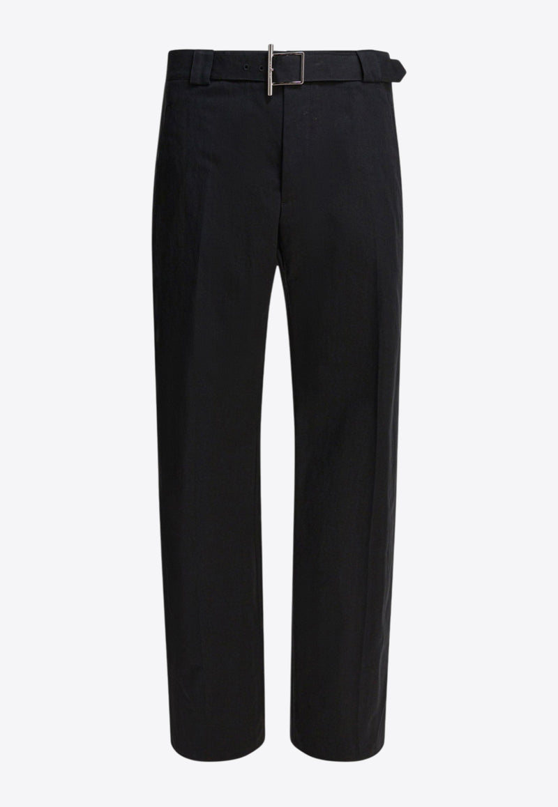 Alexander McQueen Hose Mit T-bar Straight-Leg Pants Black 838658QSAA91000_f52e3171-a5c0-416a-89f3-4b0f740cb336