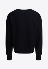 Alexander McQueen Logo Embroidered Crewneck Sweatshirt Black 839216QTADU0548_82458