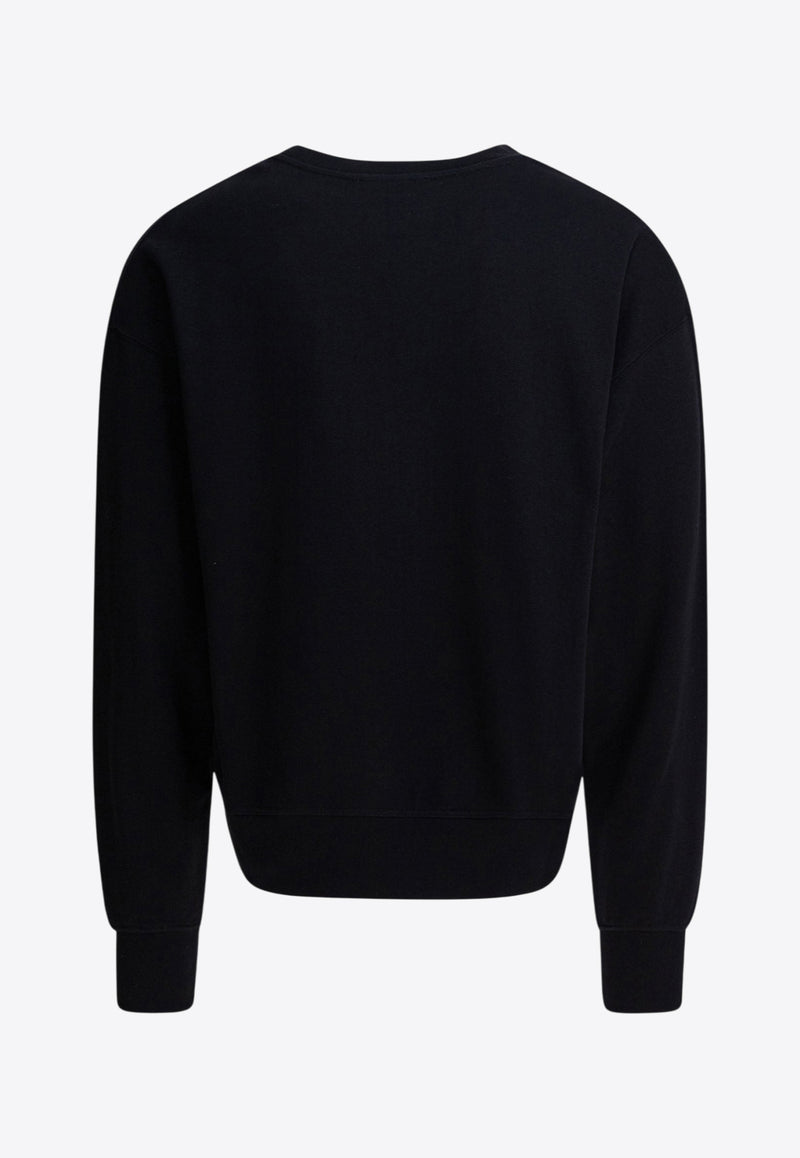 Alexander McQueen Logo Embroidered Crewneck Sweatshirt Black 839216QTADU0548_82458