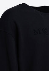 Alexander McQueen Logo Embroidered Crewneck Sweatshirt Black 839216QTADU0548_82458