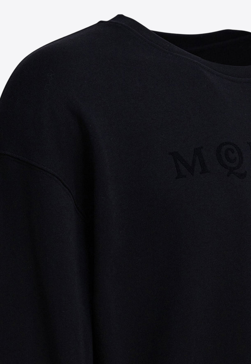 Alexander McQueen Logo Embroidered Crewneck Sweatshirt Black 839216QTADU0548_82458