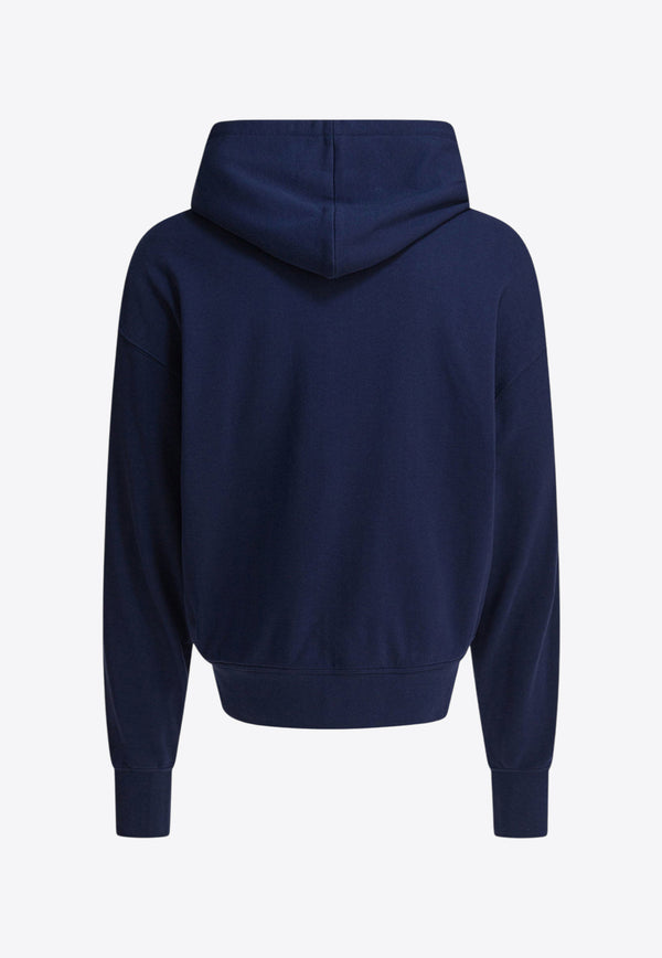 Alexander McQueen Logo Embroidered Zip-Up Hoodie Blue 839217QTADU0438_82524