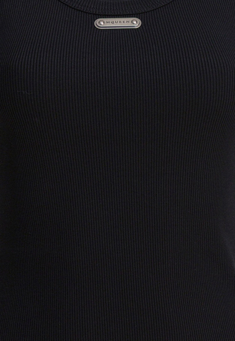Alexander McQueen Logo Plaque Tank Top Black 839507QLAER1000_82261