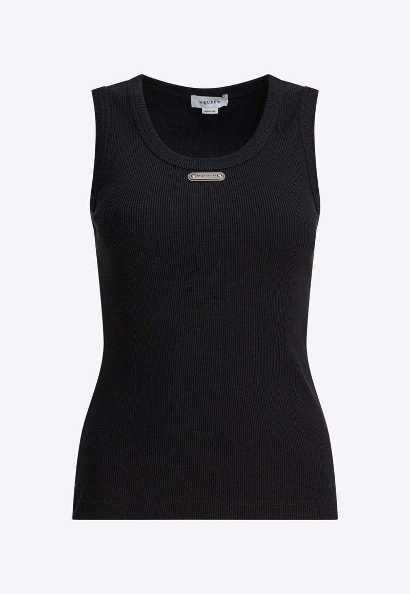 Alexander McQueen Logo Plaque Tank Top Black 839507QLAER1000_82261