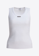 Alexander McQueen Logo Plaque Tank Top White 839507QLAER9000_82503