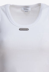 Alexander McQueen Logo Plaque Tank Top White 839507QLAER9000_82503