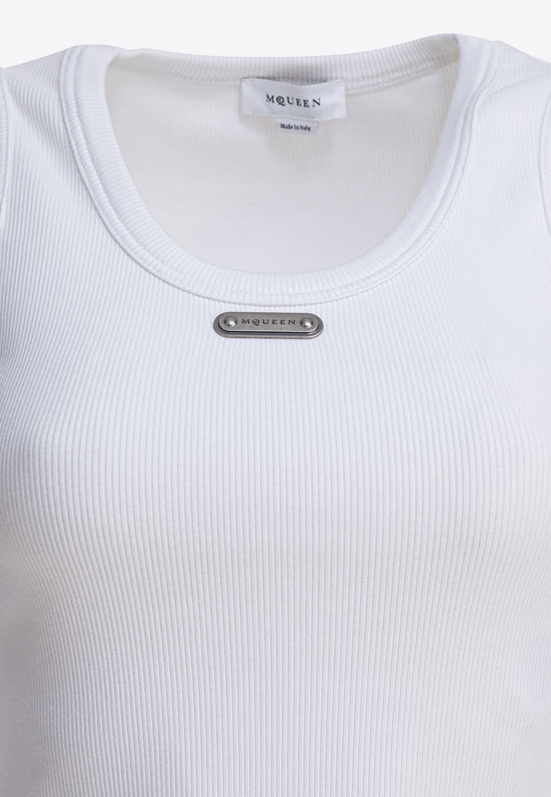 Alexander McQueen Logo Plaque Tank Top White 839507QLAER9000_82503