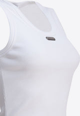 Alexander McQueen Logo Plaque Tank Top White 839507QLAER9000_82503