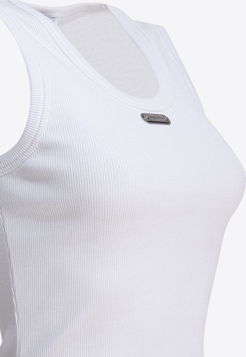 Alexander McQueen Logo Plaque Tank Top White 839507QLAER9000_82503