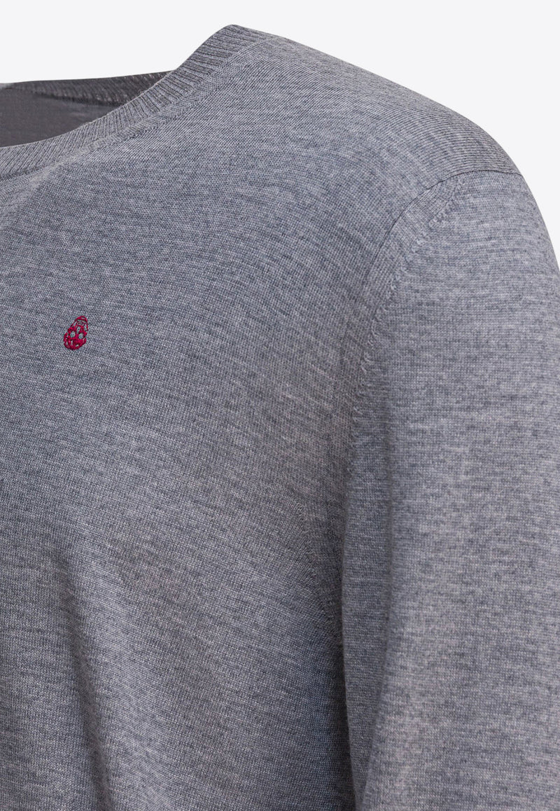 Alexander McQueen Embroidered Skull Wool Sweater Gray 839686Q1BEC1364_bb321a2c-19ef-4fd4-8945-366c69d55e5b