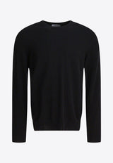 Alexander McQueen Wool Sweater with Back-Pendant Black 839688Q1BED1000_66a62f82-4296-4649-a98a-846a8b9400b3