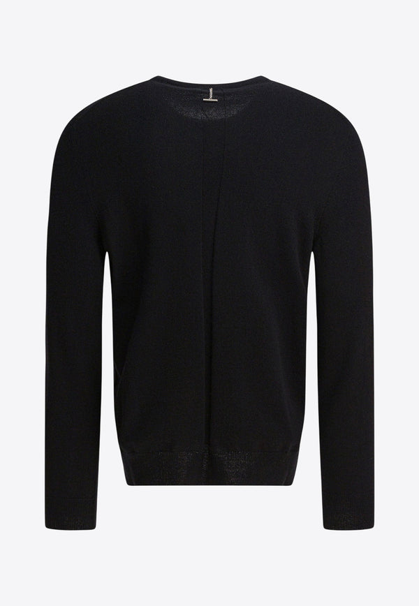 Alexander McQueen Wool Sweater with Back-Pendant Black 839688Q1BED1000_66a62f82-4296-4649-a98a-846a8b9400b3