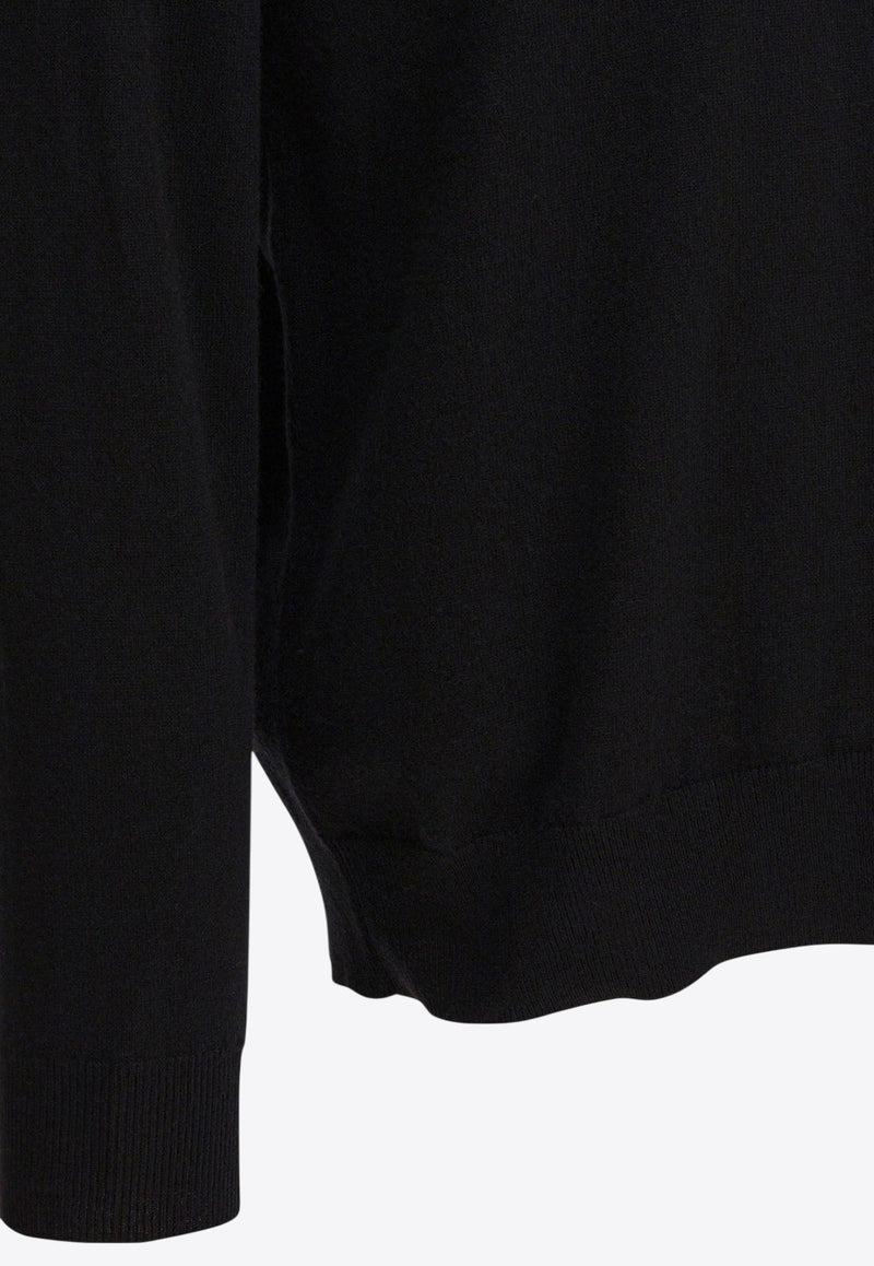 Alexander McQueen Wool Sweater with Back-Pendant Black 839688Q1BED1000_66a62f82-4296-4649-a98a-846a8b9400b3