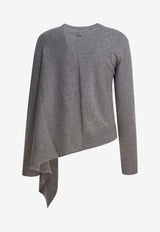 Alexander McQueen Asymmetric Wool and Cashmere Sweater Gray 839874Q1BEU1020_099884fd-a27b-4210-a15a-6376d095b940