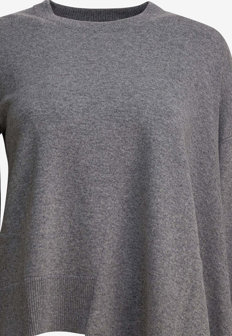 Alexander McQueen Asymmetric Wool and Cashmere Sweater Gray 839874Q1BEU1020_099884fd-a27b-4210-a15a-6376d095b940
