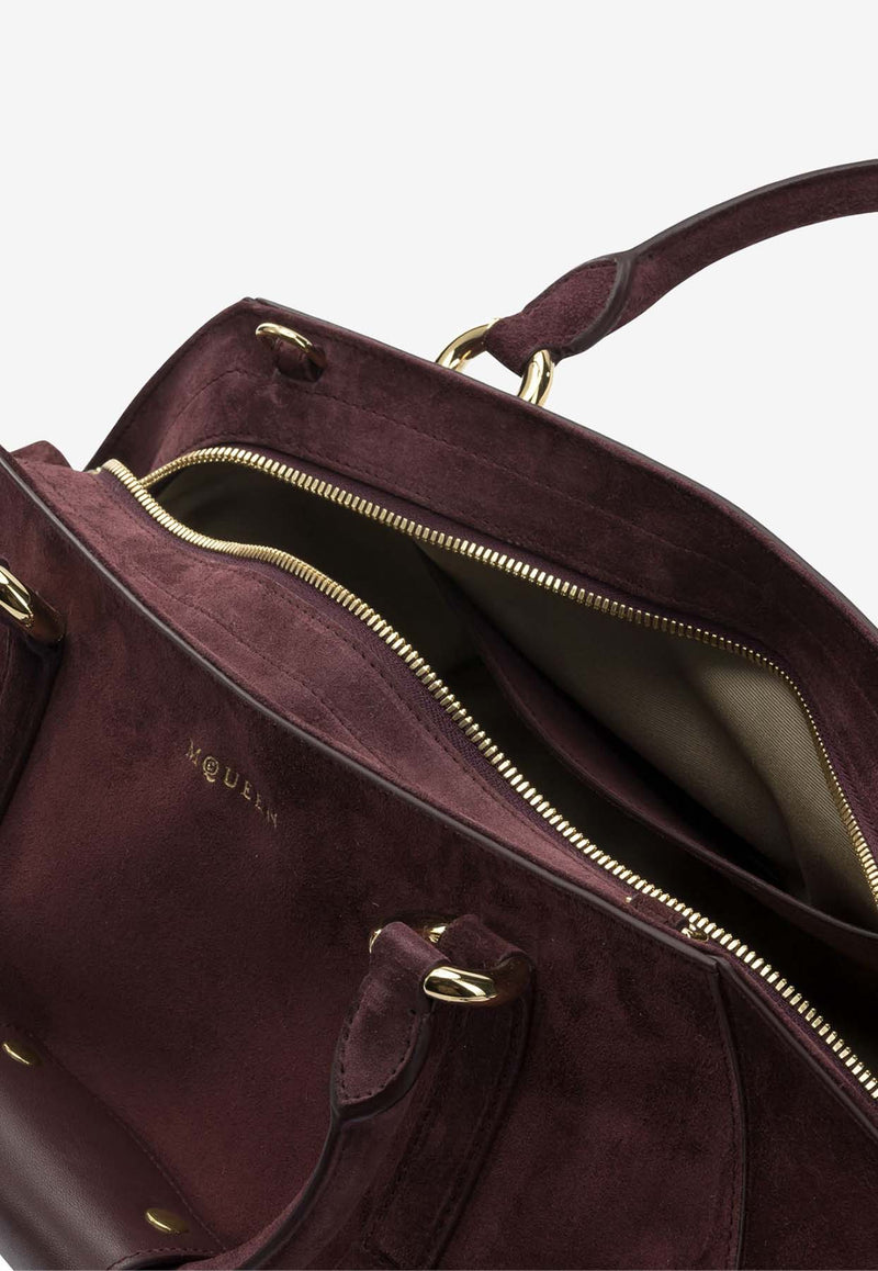 Alexander McQueen Farringdon Suede Top Handle Bag Bordeaux 8456441MAA56050_9c15b7df-1ee7-489c-9fff-93f28617347b