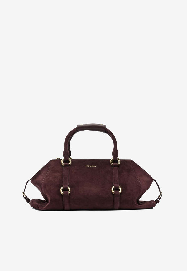 Alexander McQueen Farringdon Suede Top Handle Bag Bordeaux 8456441MAA56050_9c15b7df-1ee7-489c-9fff-93f28617347b
