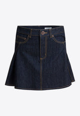 Alexander McQueen Mini Denim Flared Skirt Blue 847959QMADZ4098_ac0c0375-a602-4ee1-a022-74a87940c896
