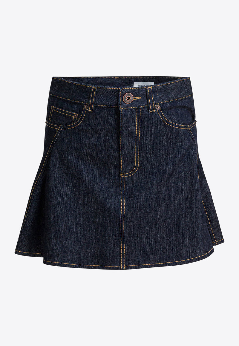 Alexander McQueen Mini Denim Flared Skirt Blue 847959QMADZ4098_ac0c0375-a602-4ee1-a022-74a87940c896