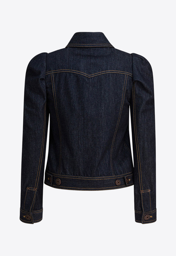 Alexander McQueen Puffed-Shoulder Denim Jacket Blue 847964QMADZ4098_73e6e4b3-1a0f-4c72-8d38-67a4f883b25e