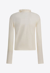 Alexander McQueen Ruffled-Neck Wool Knit Top White 852296Q1BFS9004_09403179-87f9-458c-b55d-4f201a1dab76