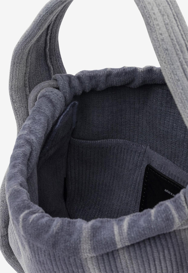 Alexander Wang Small Ryan Ribbed Shoulder Bag Blue 20424K41T458A_81949