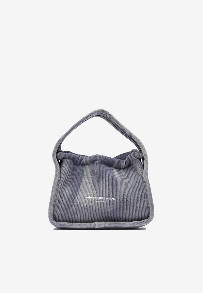 Alexander Wang Small Ryan Ribbed Shoulder Bag Blue 20424K41T458A_81949