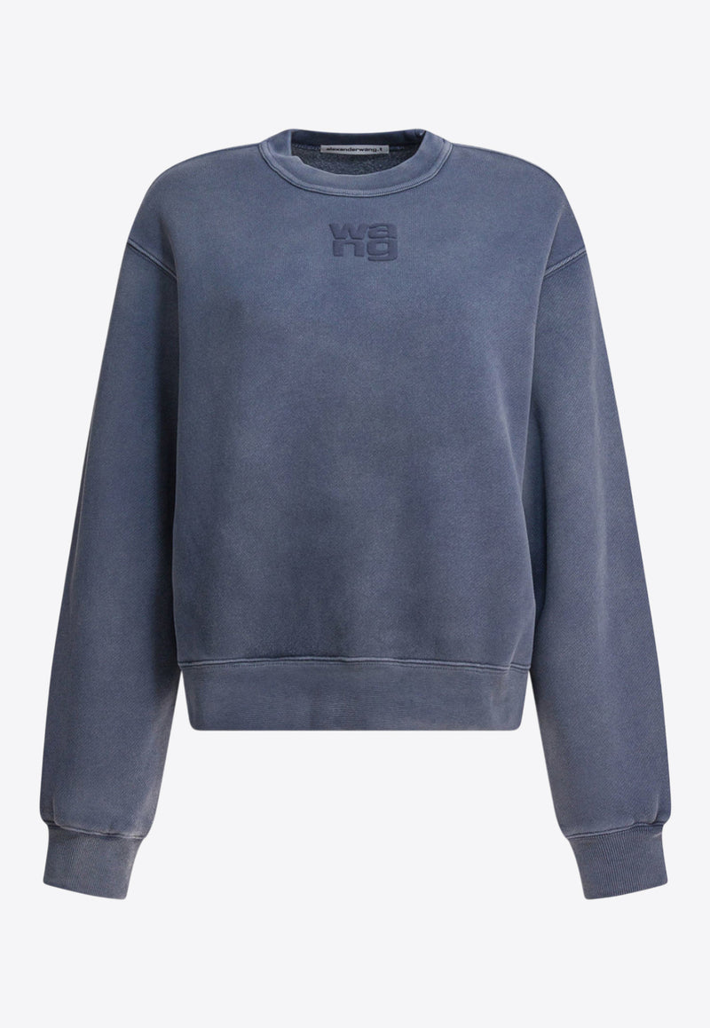 Alexander Wang Logo Embroidered Faded Sweatshirt Blue 4CC3241518402D_82059