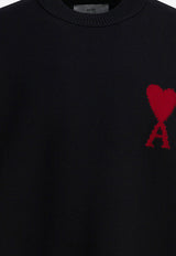 AMI PARIS Wool Crewneck Sweater Black