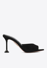 Aquazzura Bisous 85 Suede Mules Black BISMIDM0SAA000_82757