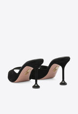 Aquazzura Bisous 85 Suede Mules Black BISMIDM0SAA000_82757